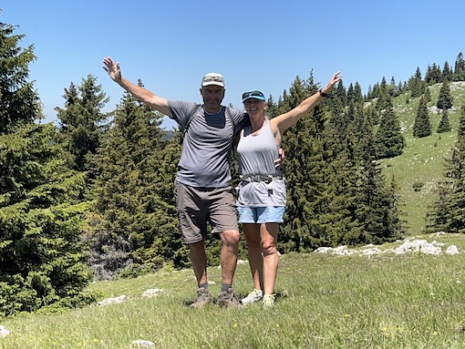 Hiking up a hill in Bosnia