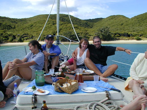 Lunchtime on board the yacht