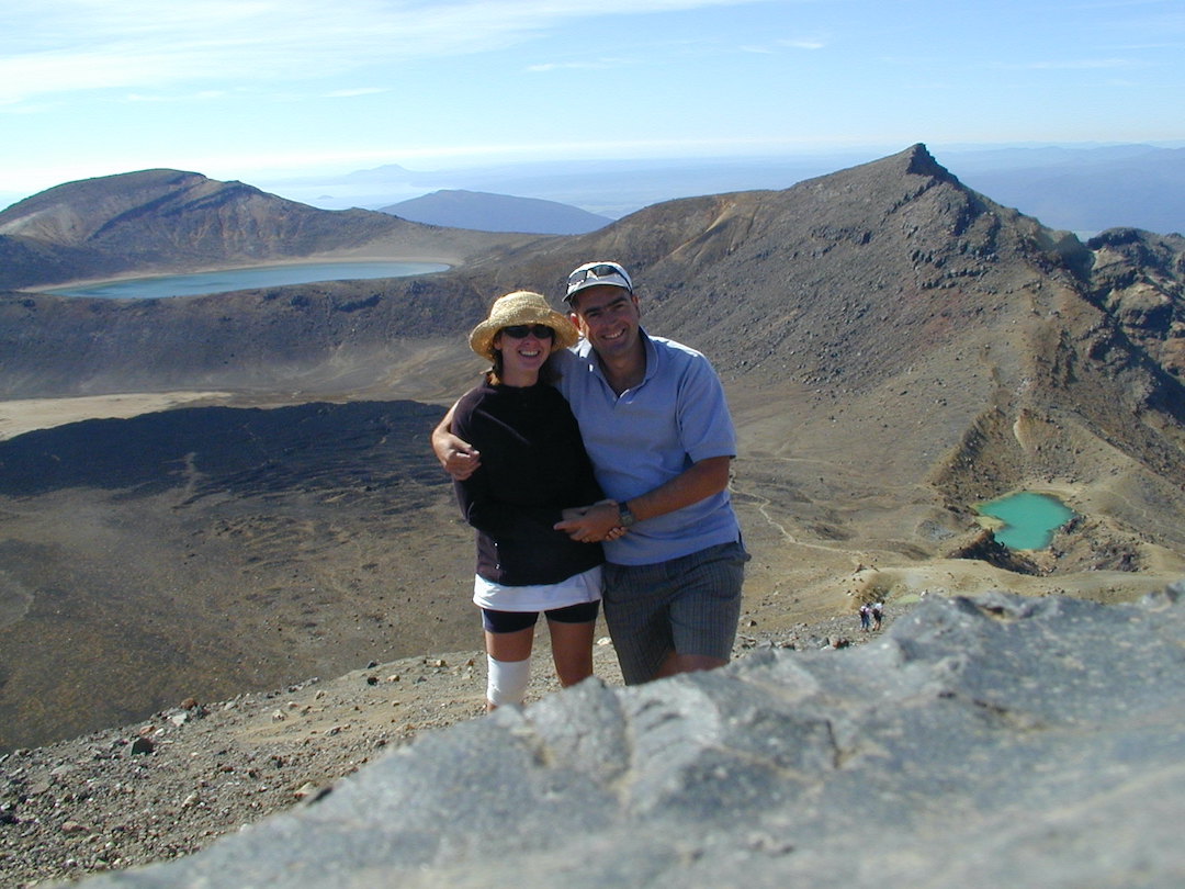 Schindlers on Tour at the Tongariro Crossing in New Zealand Sharon and David Schindler on the Tongariro Crossing in New Zealand