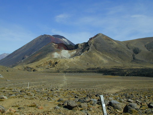 Hiking trail in the Tongariro National Park New Zealand