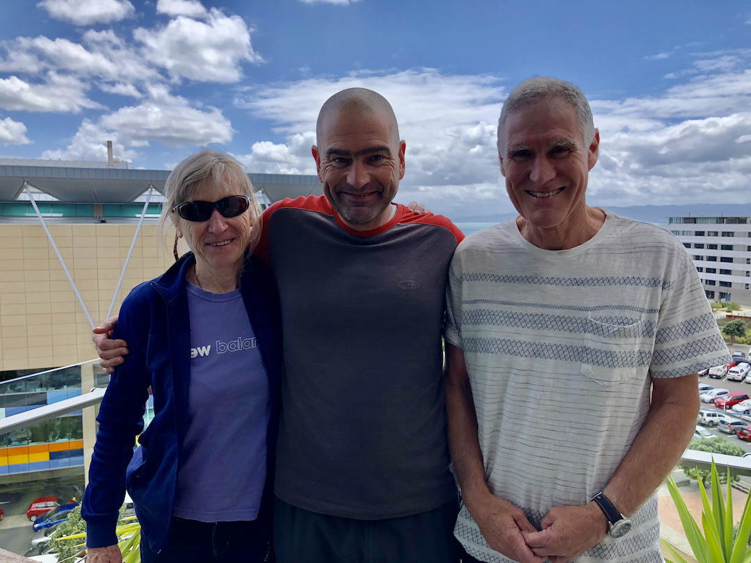 Camille, Dave and Sandy in windy Wellington