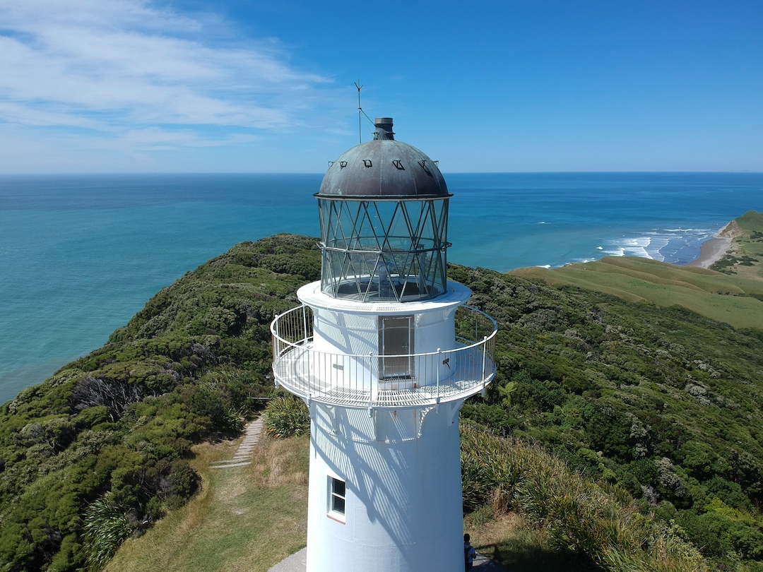 East Cape Lighthouse Drone shot of East Cape Lighthouse New Zealand