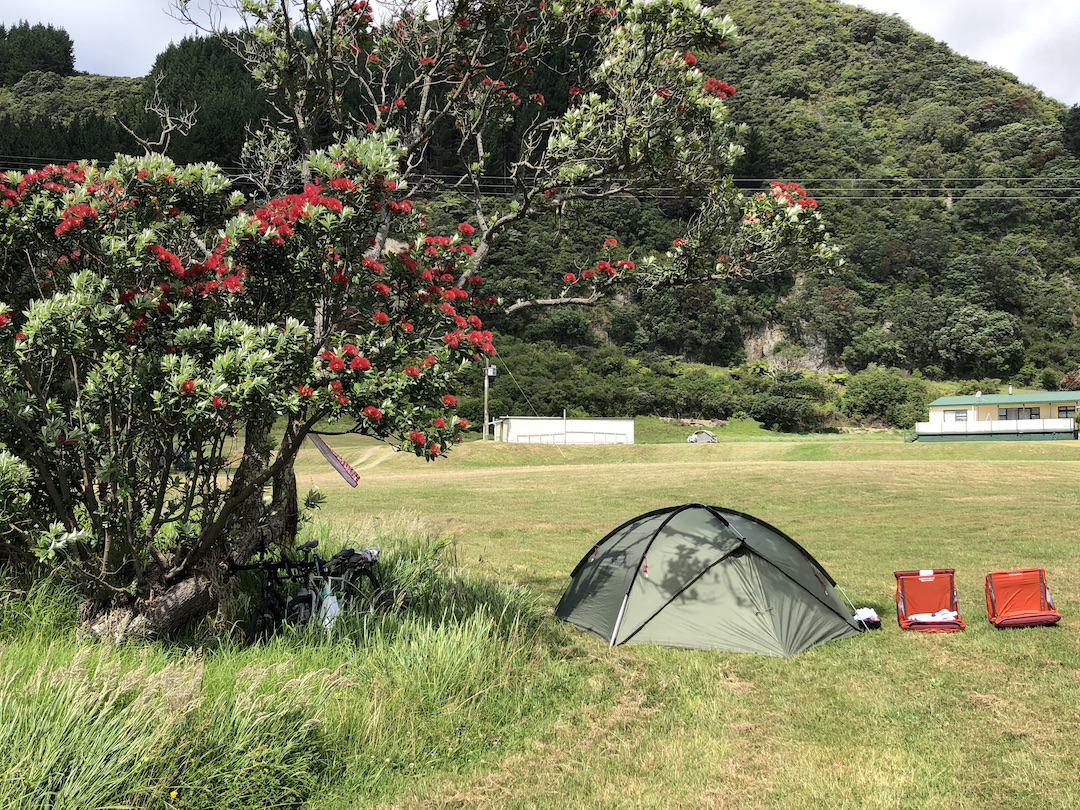 Our new happy place Maraehako Campsite Tent pitched at Maraehako Campground New Zealand