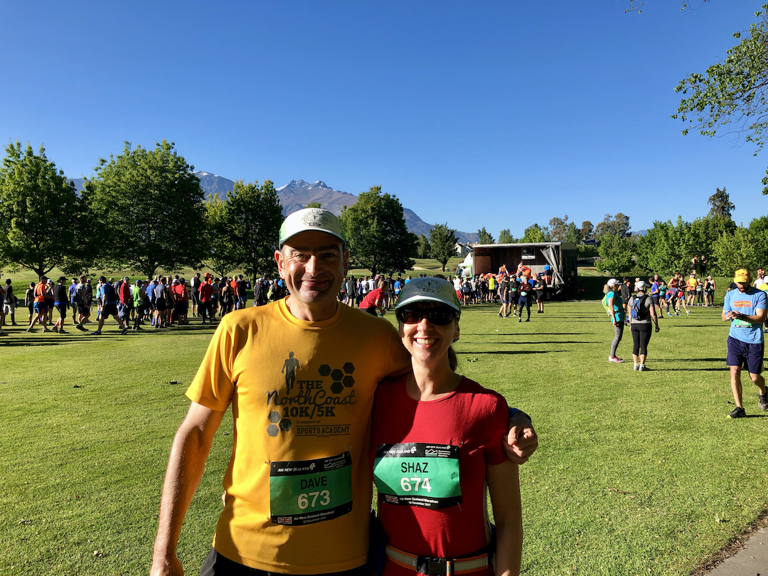 Queenstown Marathon 2017 Schindlers on Tour at start of Queenstown Marathon 2017