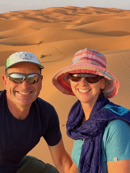 Schindlers on Tour in the Sahara Desert Dave and Sharon Schindler in the Sahara Desert Morocco